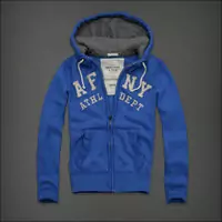 hommes chaqueta hoodie abercrombie & fitch 2013 classic x-8045 en bleu